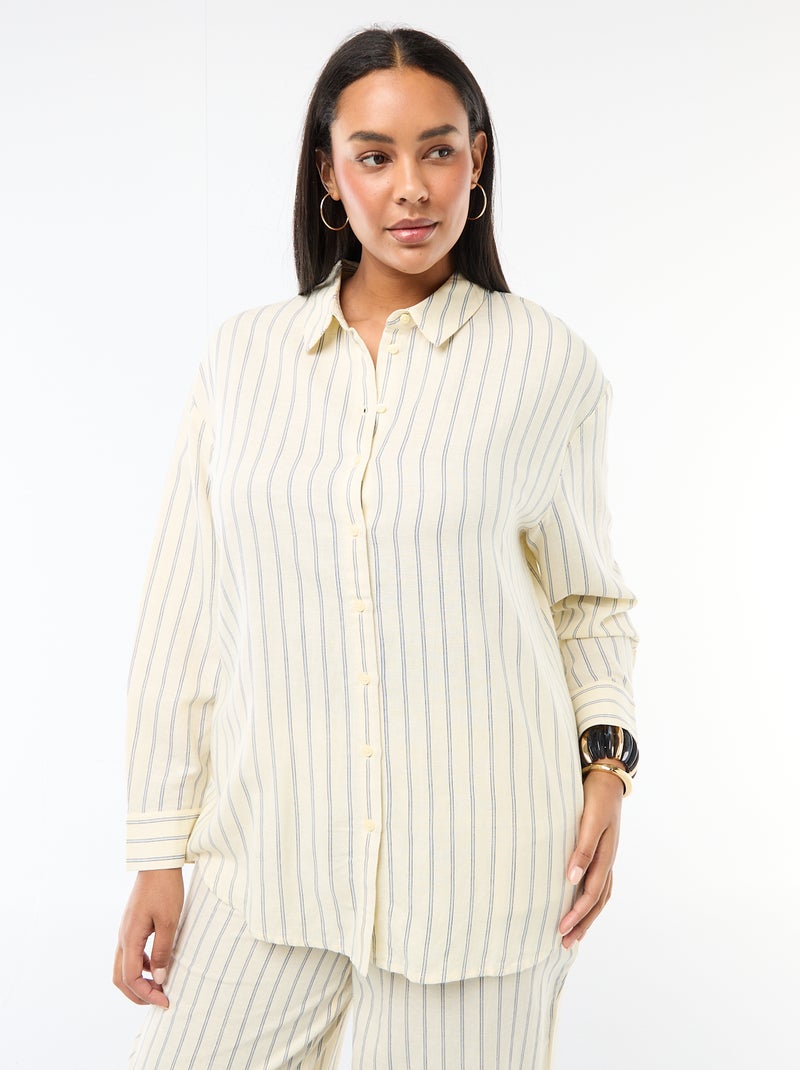 Camicia fluida a maniche lunghe Giallo - Kiabi