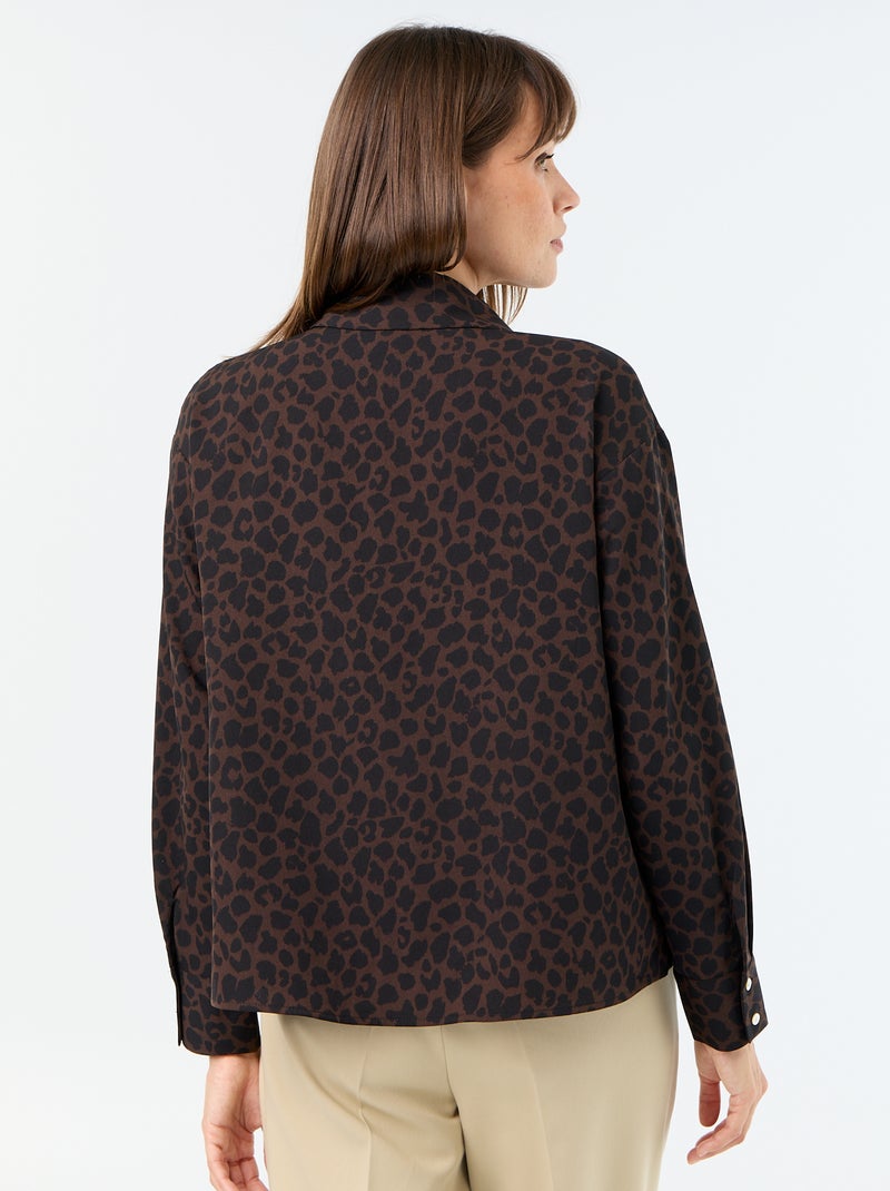 Camicia fluida a tinta unita Marrone - Kiabi