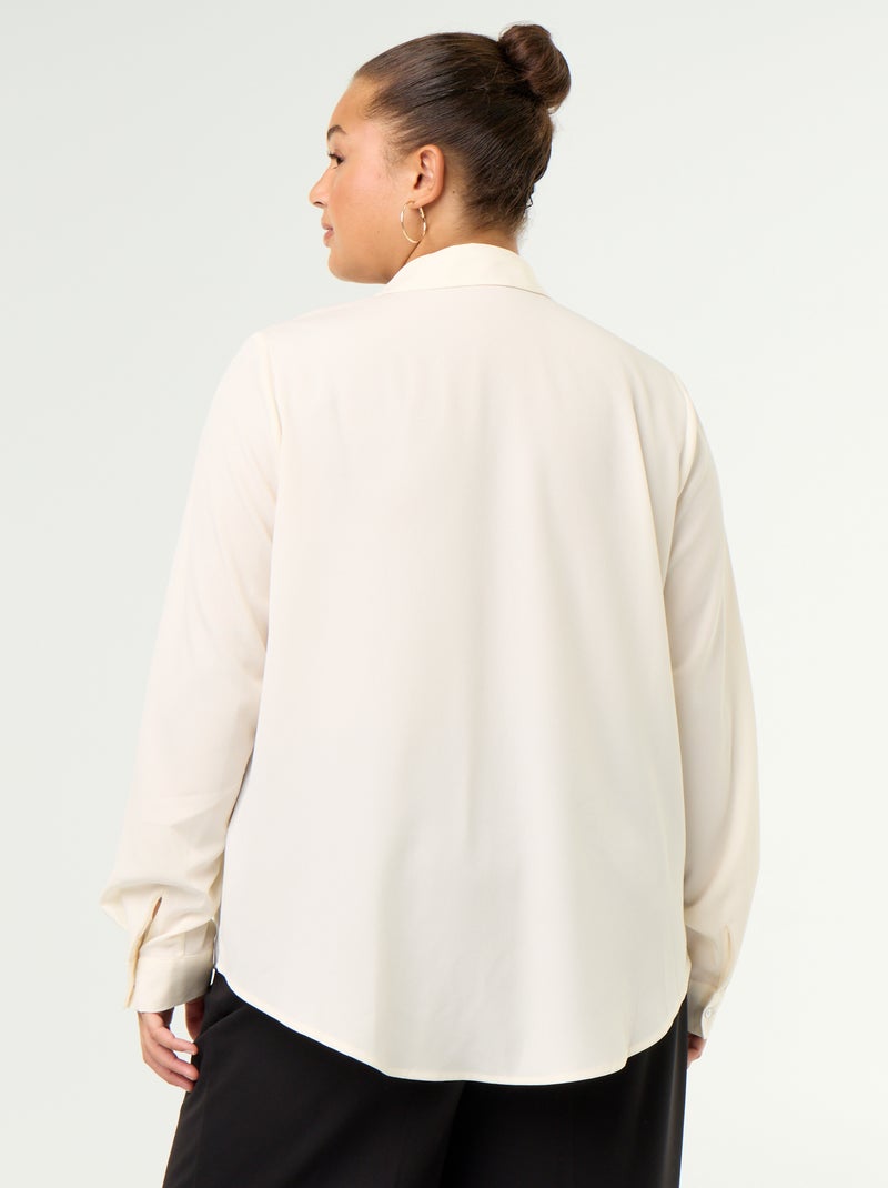 Camicia fluida tinta unita Beige - Kiabi