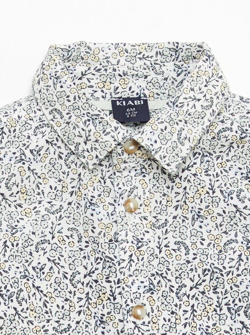 Camicia in cotone con papillon removibile Bianco - Kiabi