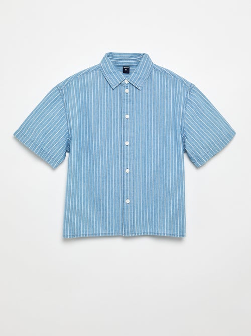 Camicia in denim a maniche corte - Kiabi Camicia in denim a maniche corte - Kiabi
