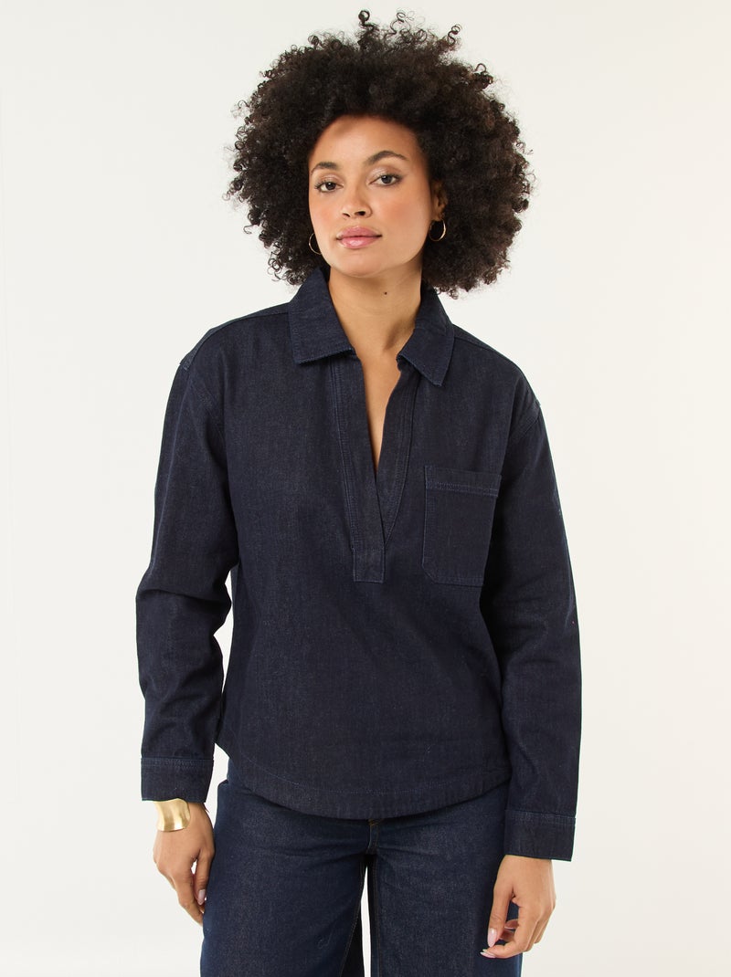 Camicia in denim a maniche lunghe Blu - Kiabi