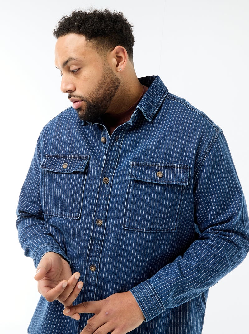 Camicia in denim a righe Blu - Kiabi