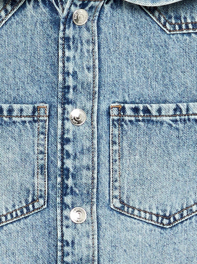 Camicia in denim con cappuccio Blu - Kiabi