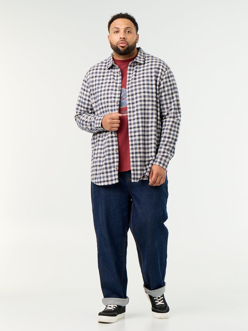 Camicia in flanella a fantasia Blu - Kiabi