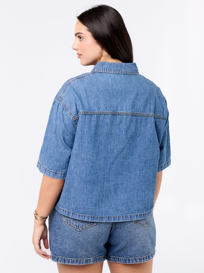 Camicia in jeans a maniche corte Blu - Kiabi