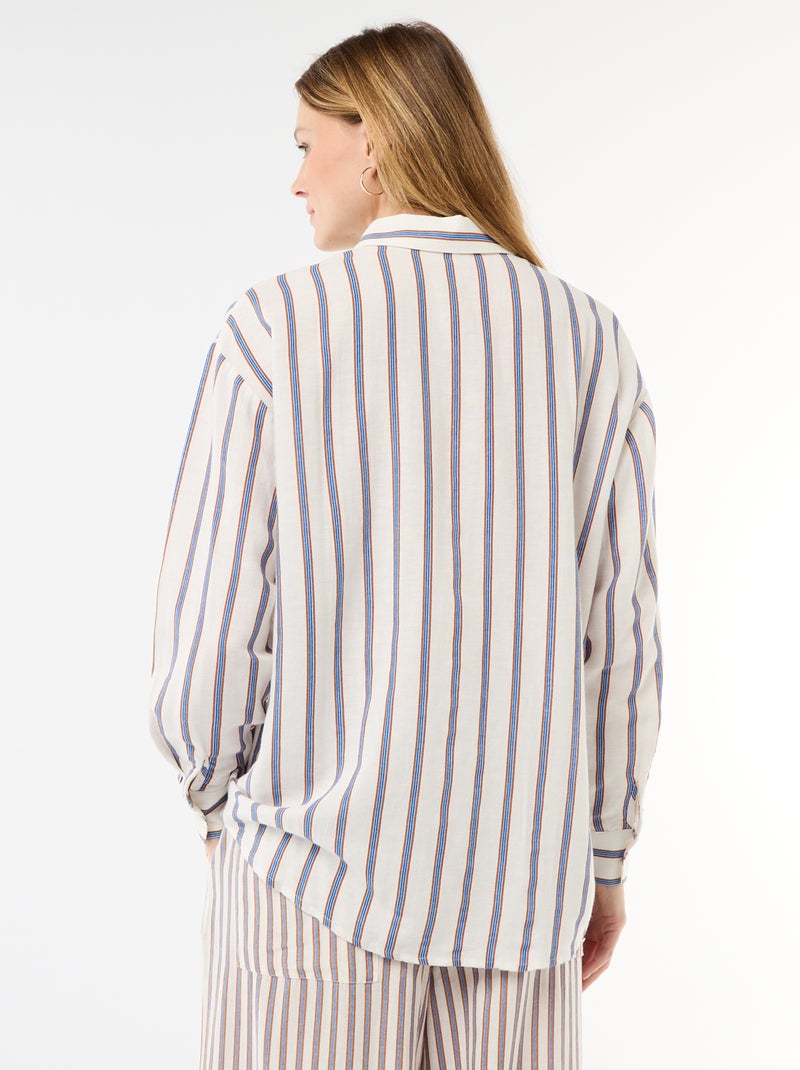 Camicia in misto lino Beige - Kiabi