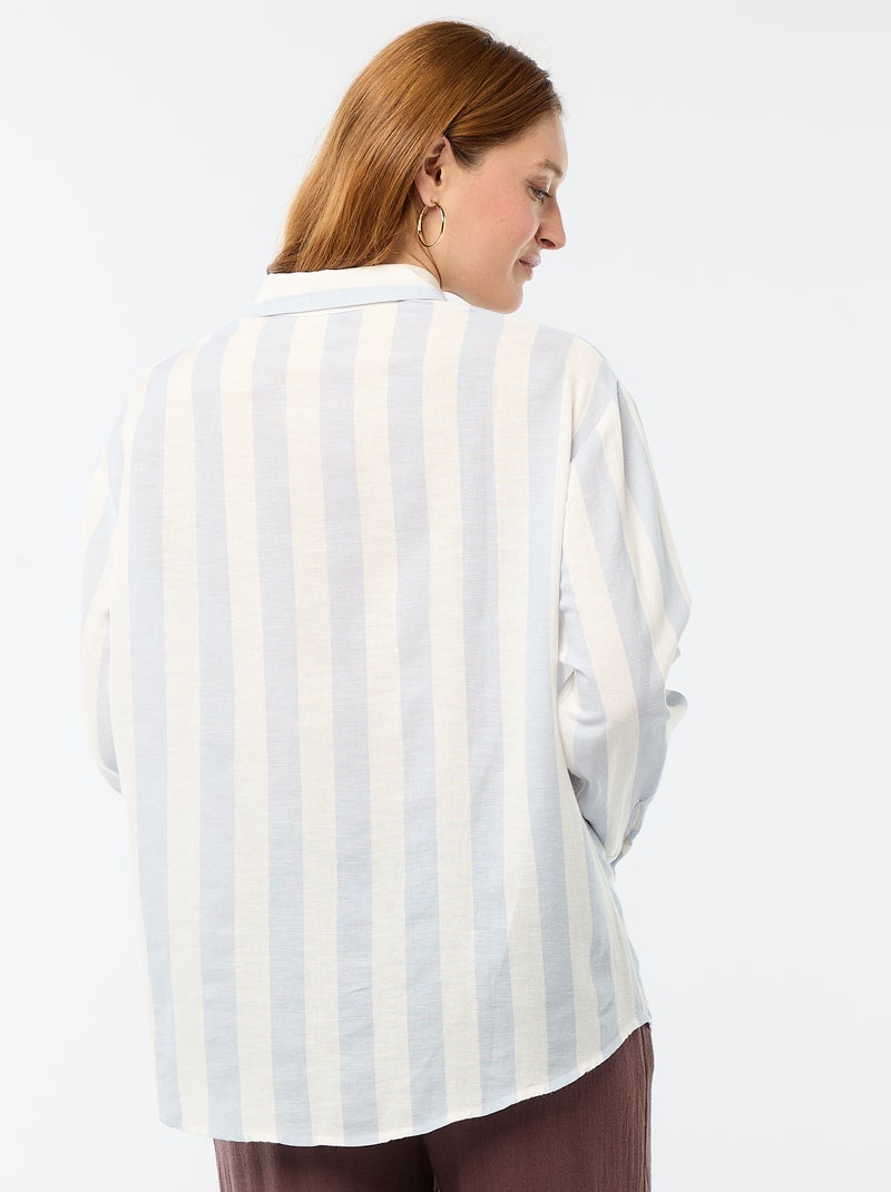Camicia in misto lino Blu - Kiabi