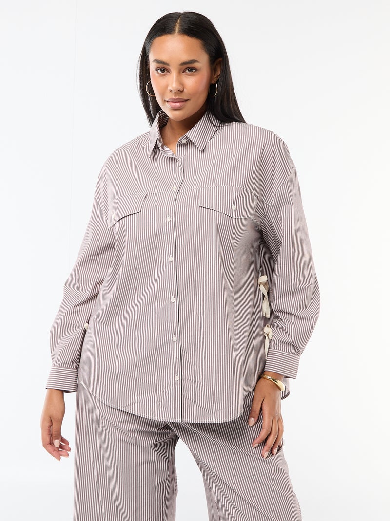 Camicia in popeline Beige - Kiabi