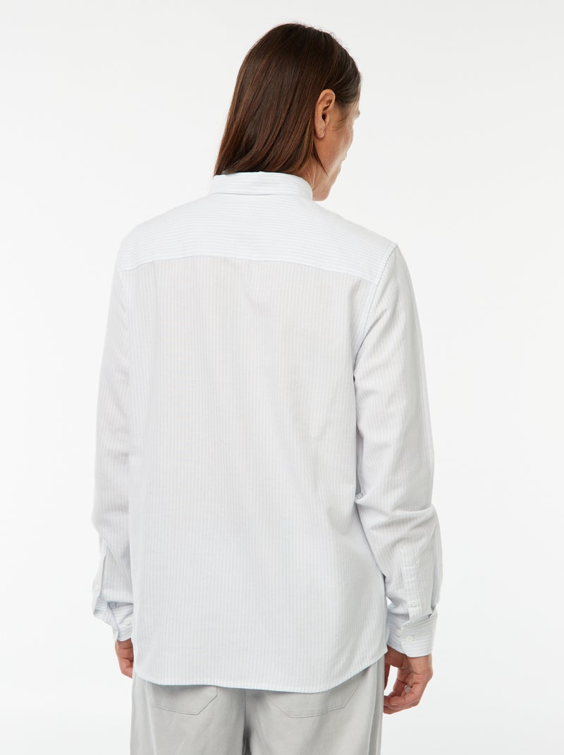 Camicia Oxford con motivo a righe Blu - Kiabi