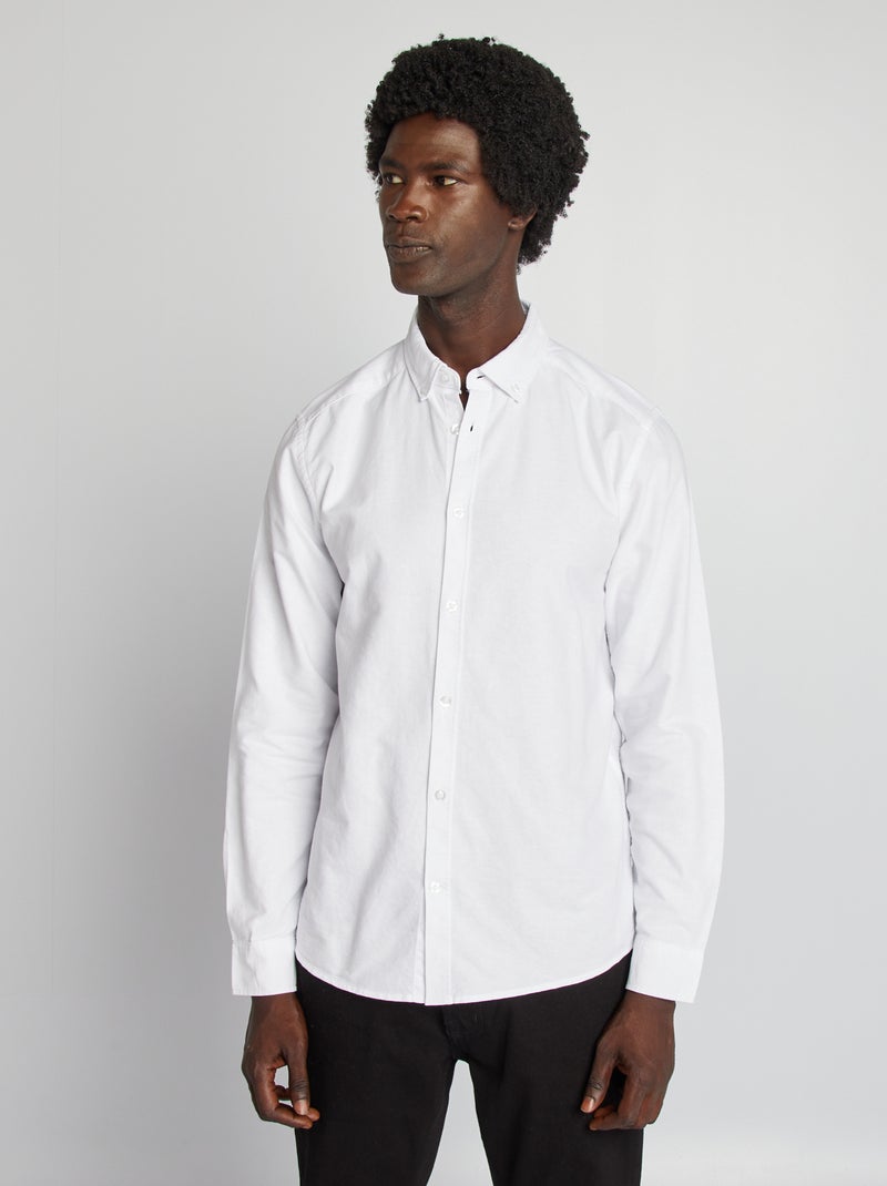 Camicia oxford regular fit bianco - Kiabi