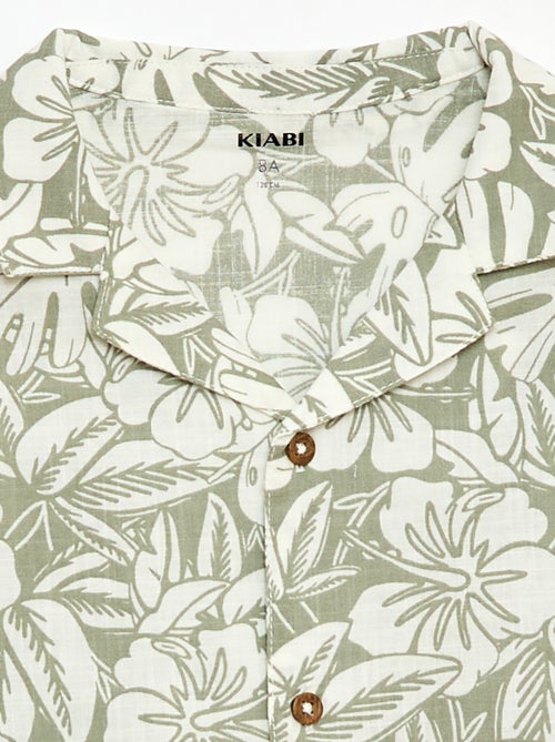 Camicia regular a maniche corte in cotone - Kiabi