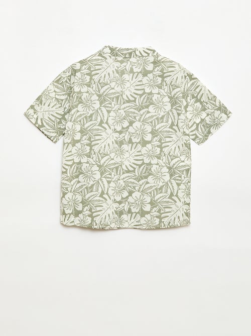 Camicia regular a maniche corte in cotone - Kiabi