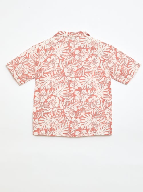 Camicia regular a maniche corte in cotone - Kiabi