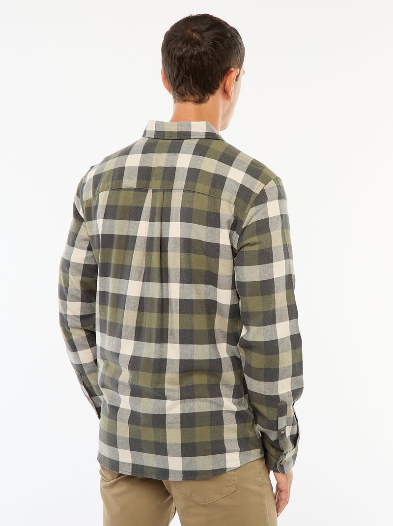 Camicia regular a quadri Kaki - Kiabi