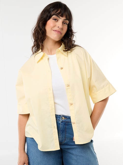 Camicia satinata con bottoni a stella marina - Kiabi
