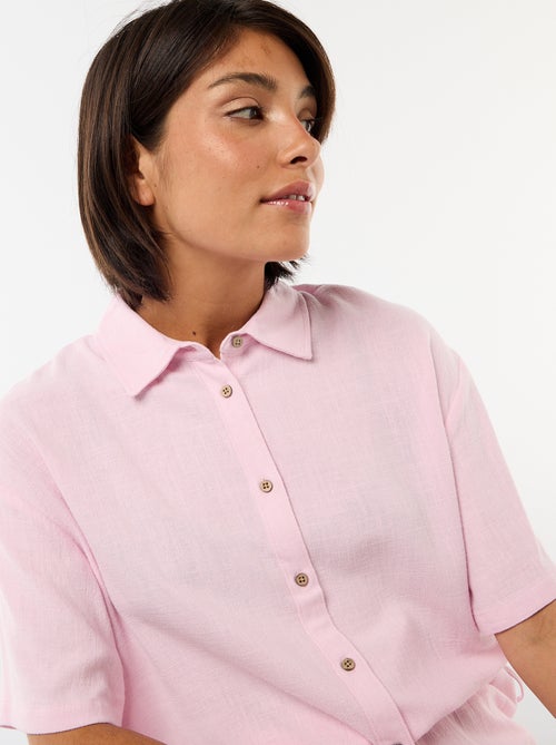 Camicia tinta unita a maniche corte - Kiabi