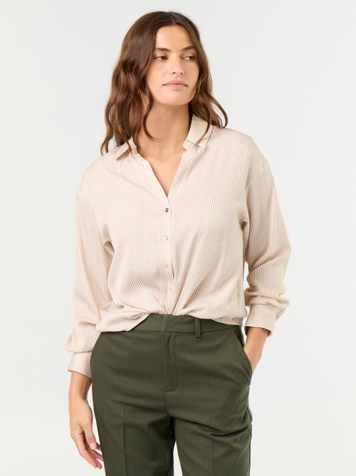 Camicia tinta unita in raso - Kiabi Camicia tinta unita in raso - Kiabi