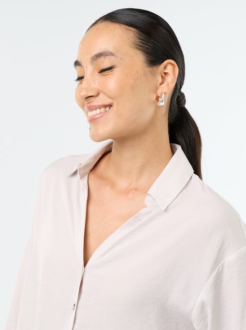 Camicia tinta unita in raso - Kiabi