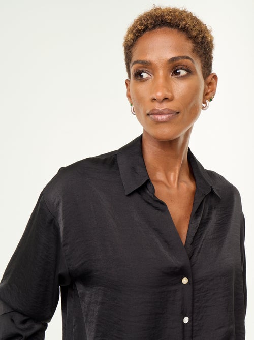 Camicia tinta unita in raso - Kiabi