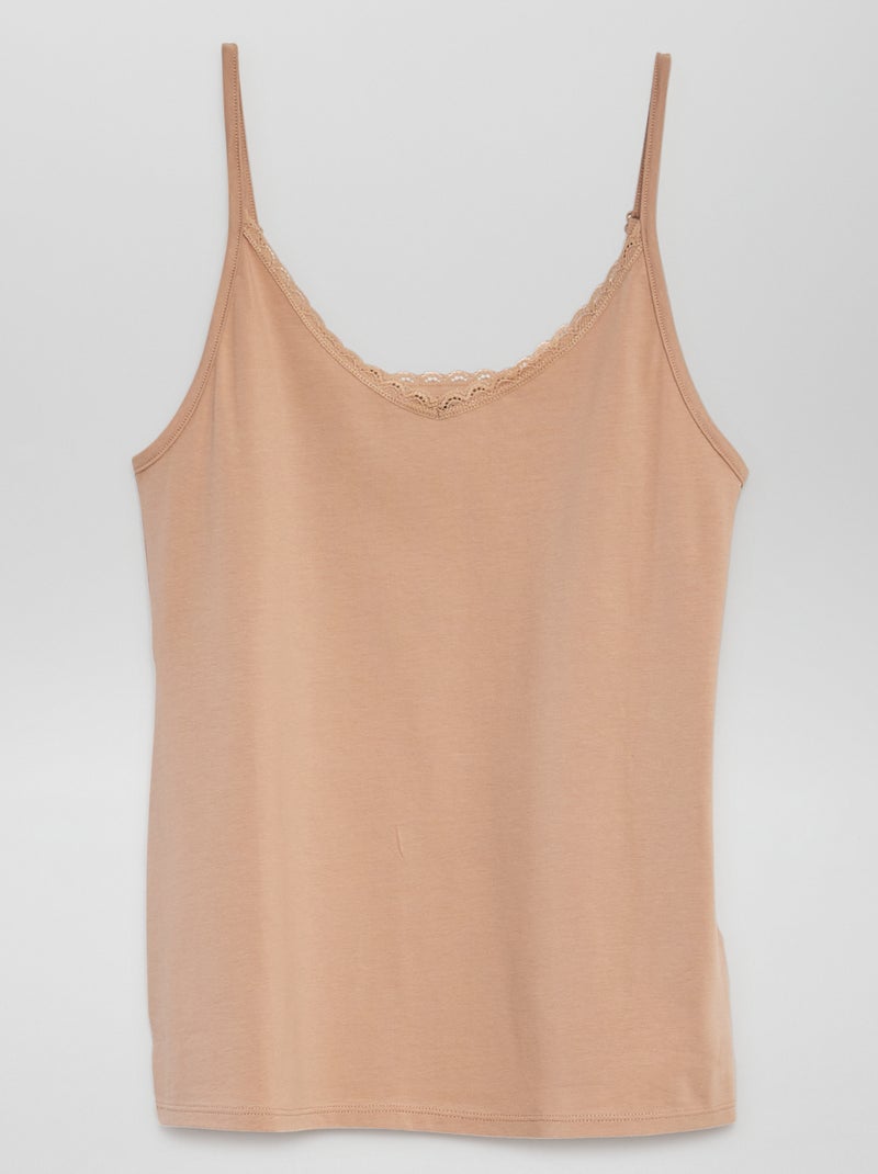 Camisole with thin straps BEIGE - Kiabi
