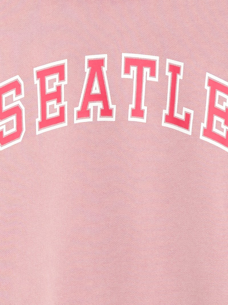 Campus-Style Sweatshirt Pink - Kiabi