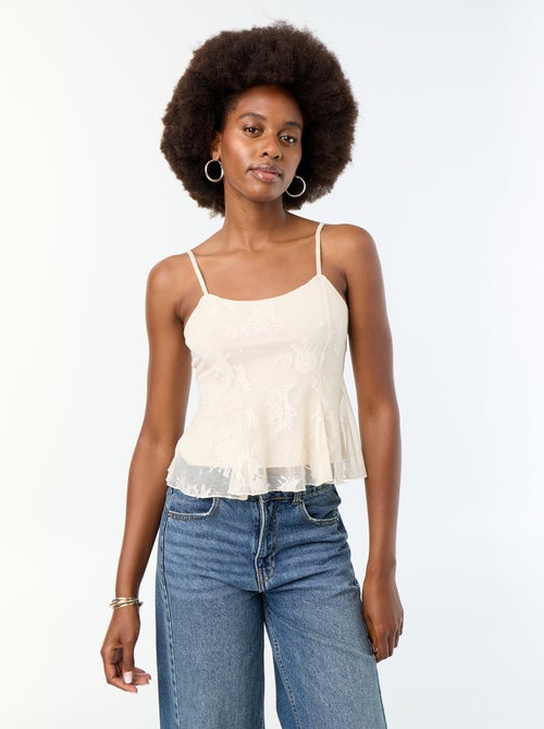 Canotta crop top in pizzo - Kiabi Canotta crop top in pizzo - Kiabi