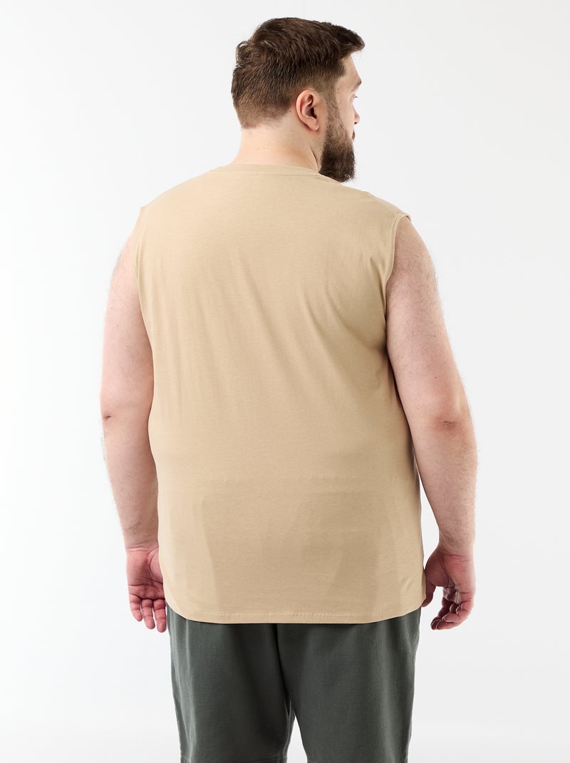 Canotta in cotone stampata Beige - Kiabi