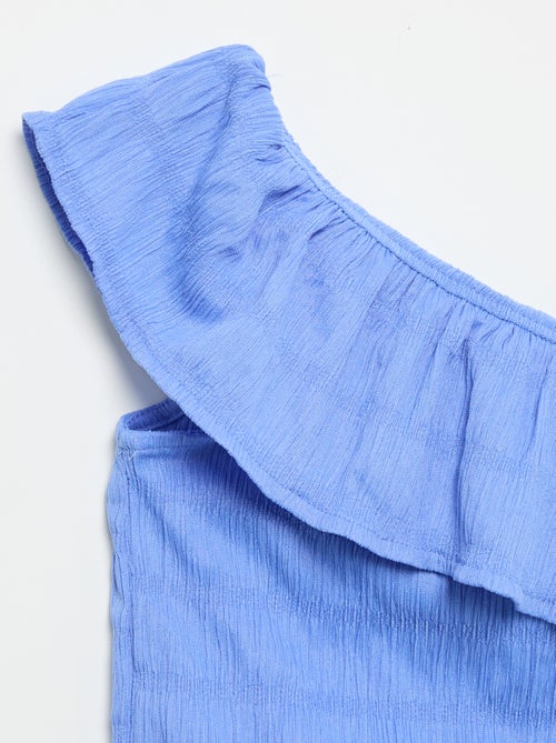 Canotta in maglia a nido d'ape con scollo asimmetrico - Kiabi