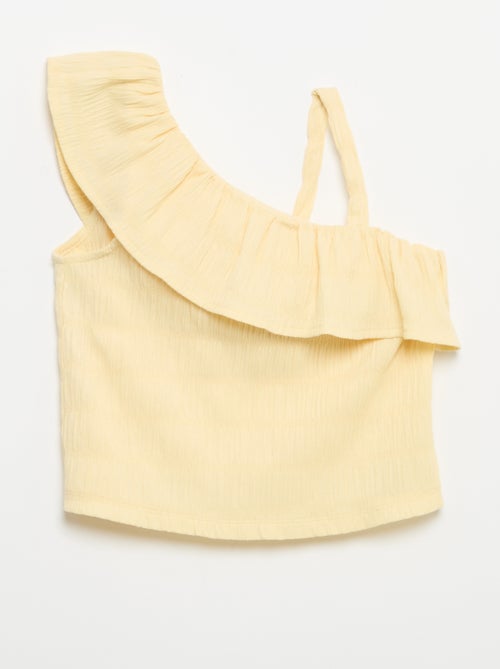 Canotta in maglia a nido d'ape con scollo asimmetrico - Kiabi