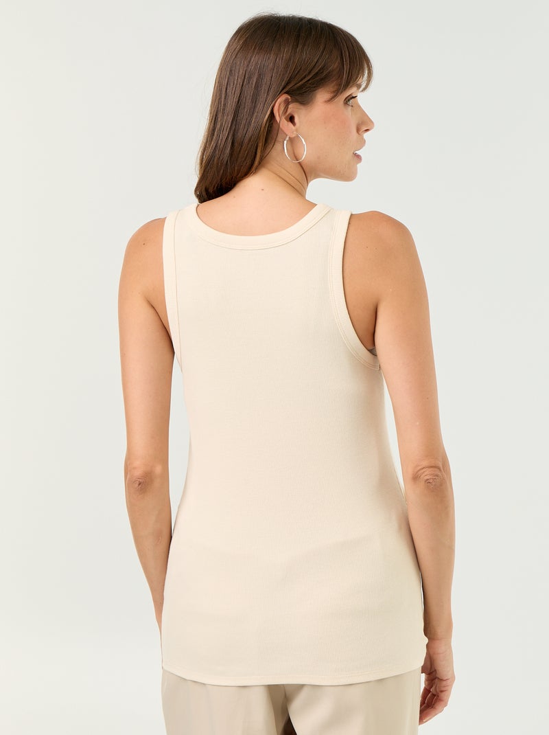 Canotta premaman con scollo all'americana Bianco - Kiabi