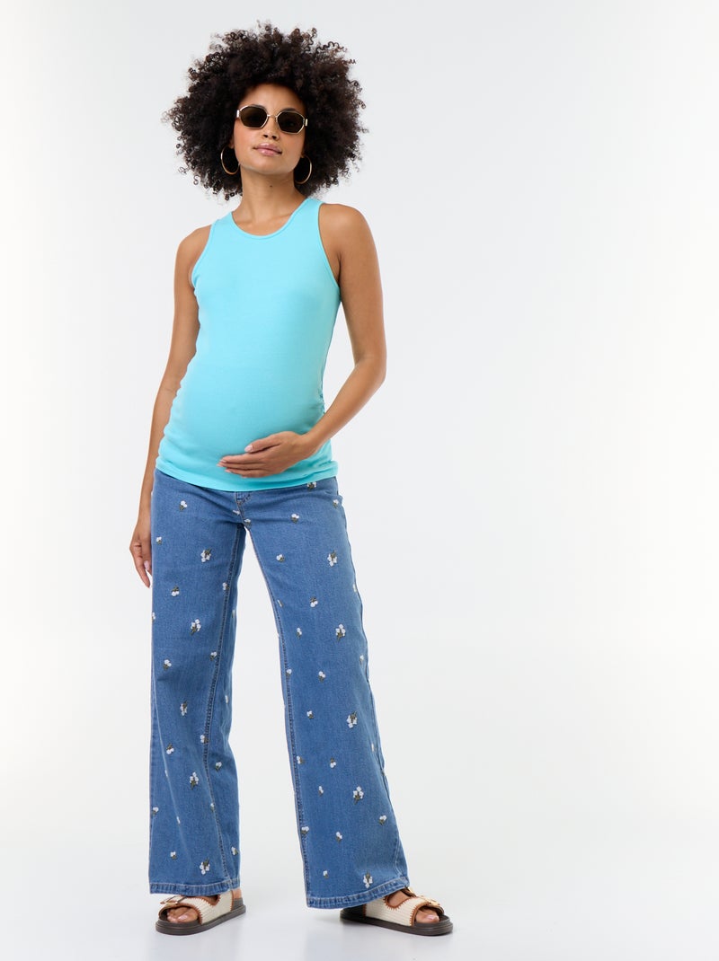 Canotta premaman con scollo all'americana Blu - Kiabi
