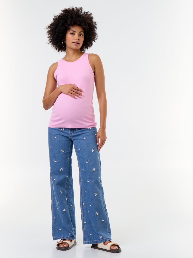 Canotta premaman con scollo all'americana Rosa - Kiabi