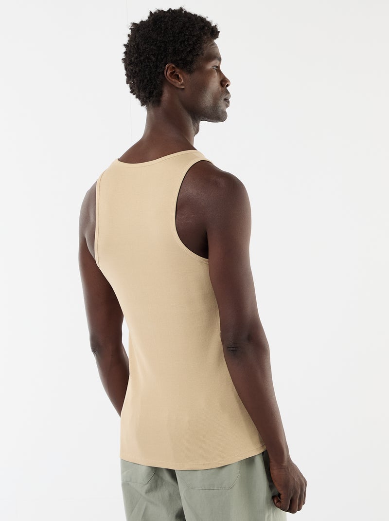 Canotta tinta unita Beige - Kiabi