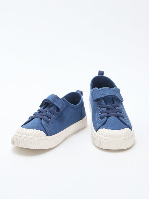 Canvas Low-Top Sneakers with Hook-and-Loop Fastening - Kiabi