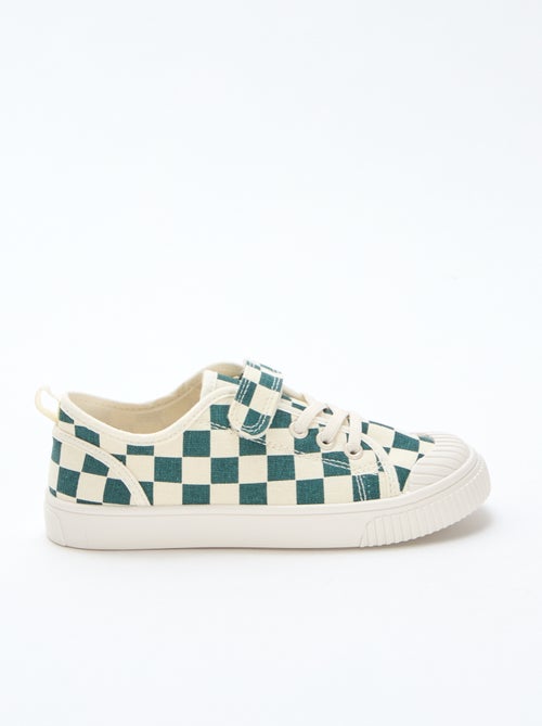 Canvas Low-Top Sneakers with Hook-and-Loop Fastening - Kiabi