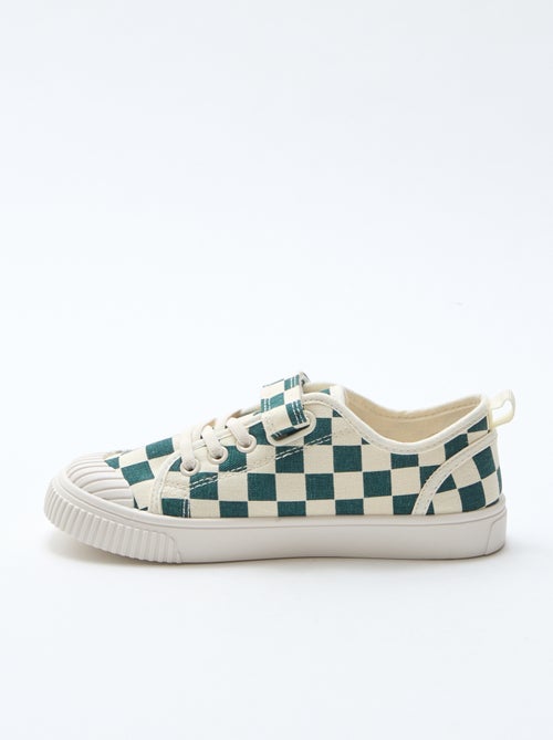 Canvas Low-Top Sneakers with Hook-and-Loop Fastening - Kiabi