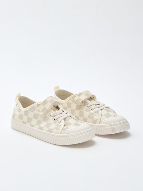 Canvas Low-Top Sneakers with Hook-and-Loop Fastening - Kiabi