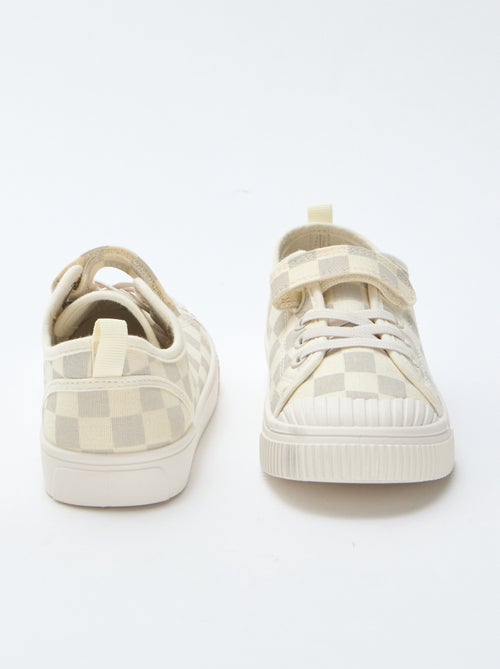 Canvas Low-Top Sneakers with Hook-and-Loop Fastening - Kiabi
