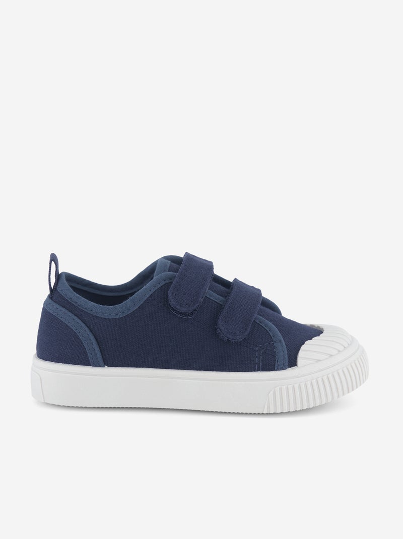 Canvas-Sneakers mit Klettverschluss Blau - Kiabi