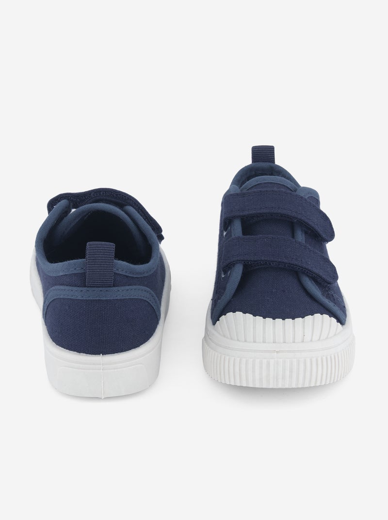 Canvas-Sneakers mit Klettverschluss Blau - Kiabi