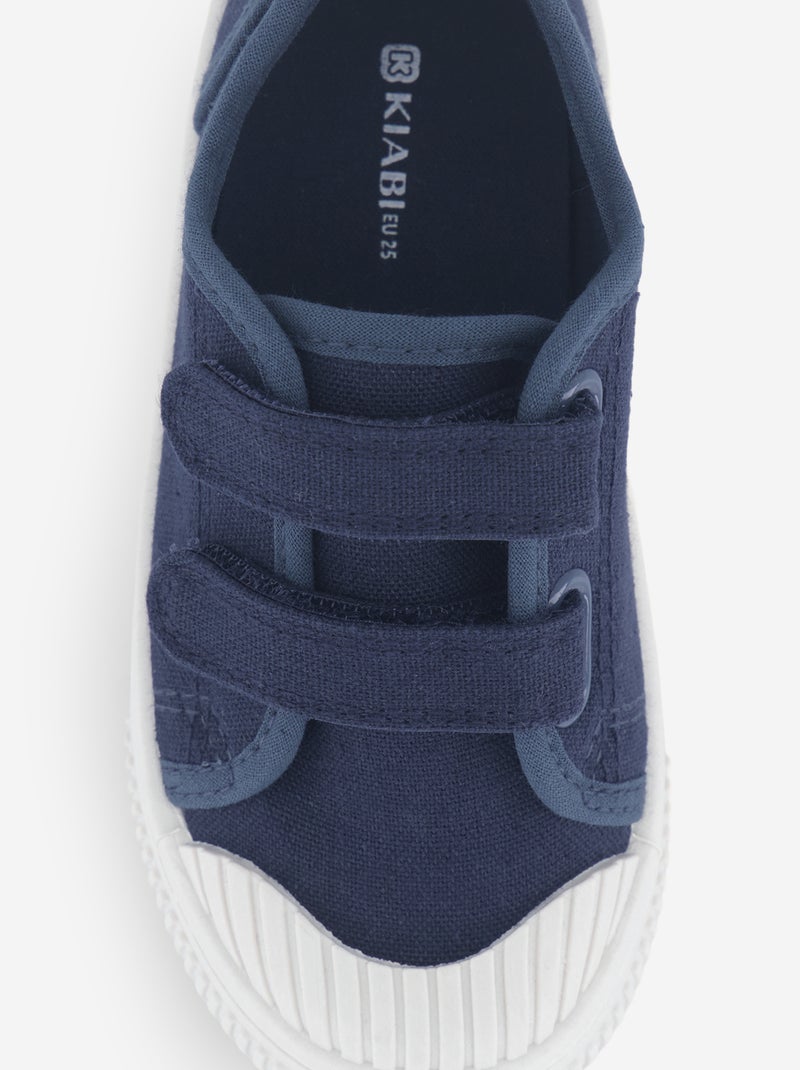 Canvas-Sneakers mit Klettverschluss Blau - Kiabi