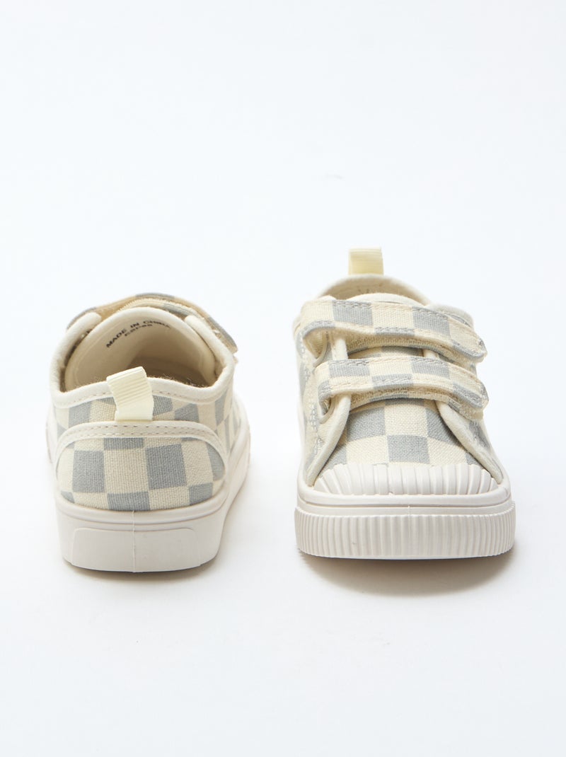 Canvas-Sneakers mit Schachbrettmuster Blau - Kiabi