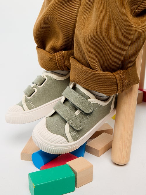 Canvas Sneakers with Hook-and-Loop Fastening - Kiabi