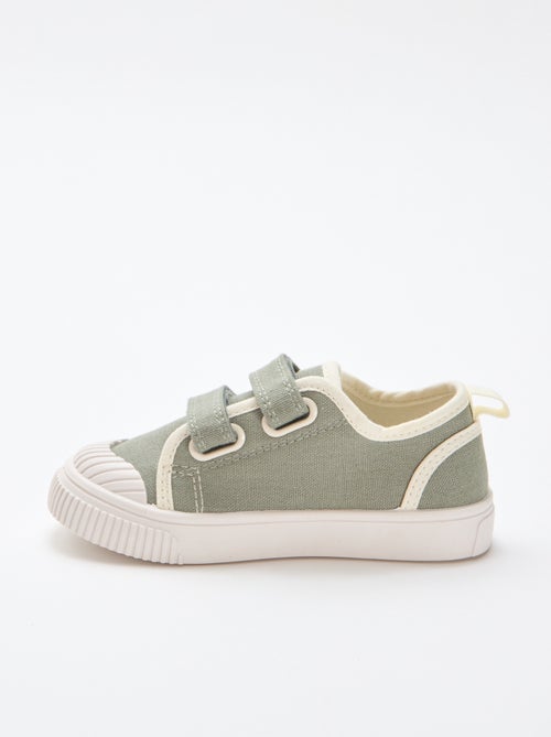 Canvas Sneakers with Hook-and-Loop Fastening - Kiabi