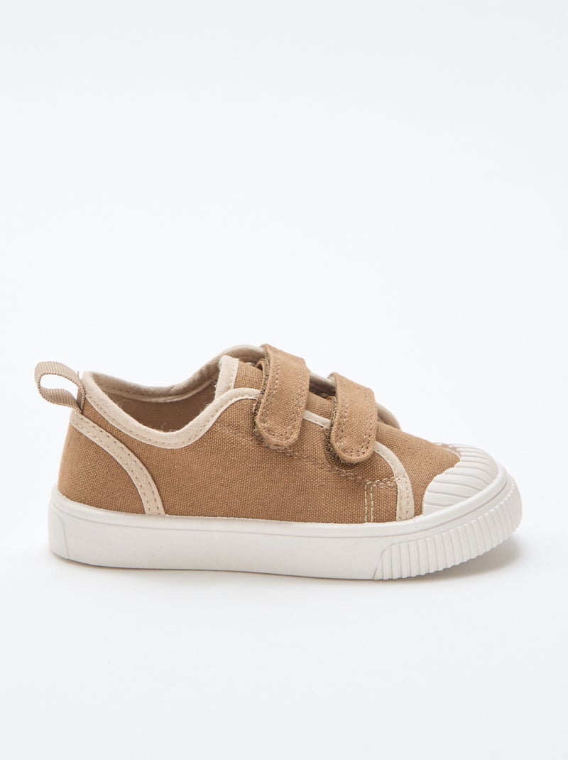 Canvas-Turnschuhe mit Klettverschluss Braun - Kiabi