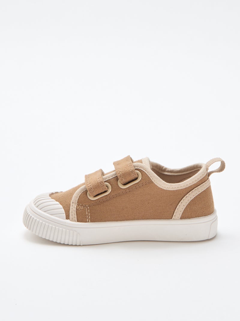 Canvas-Turnschuhe mit Klettverschluss Braun - Kiabi