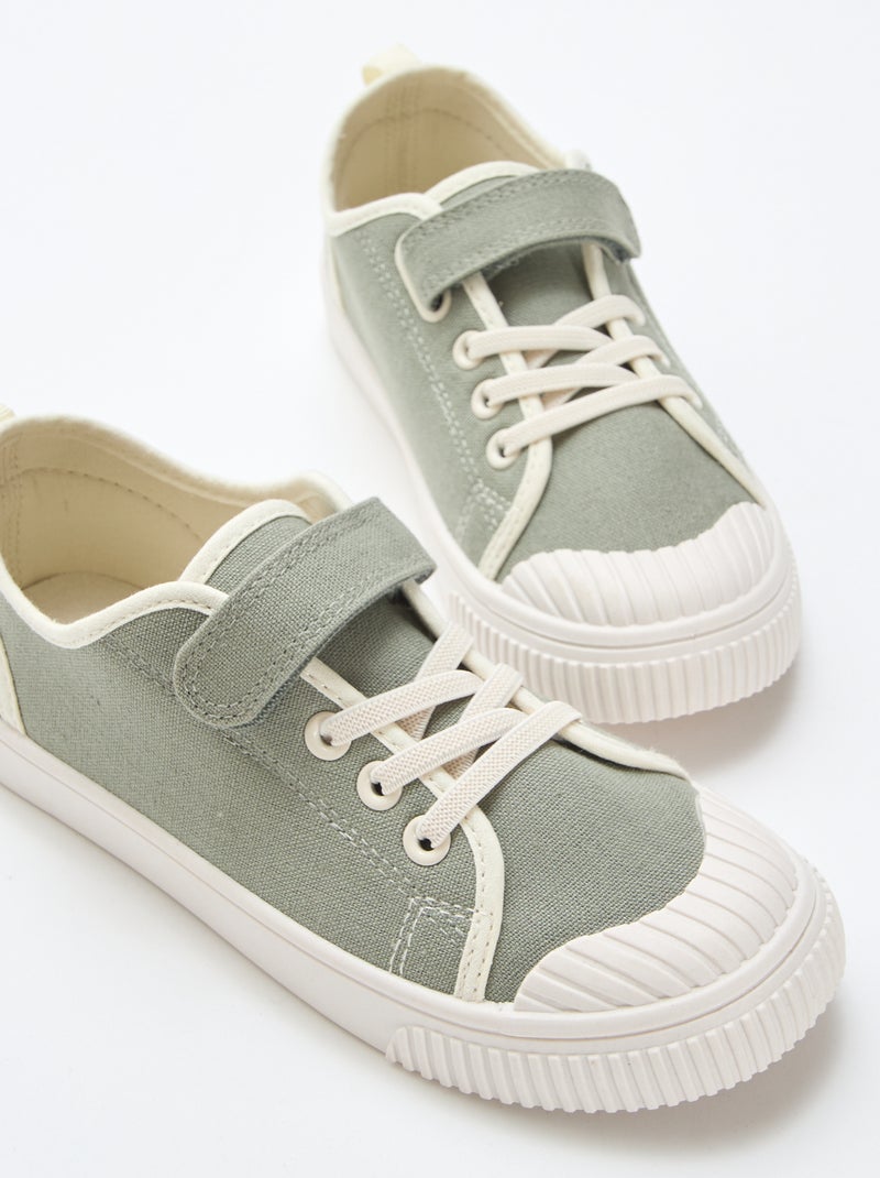 Canvas-Turnschuhe mit Klettverschluss Grün - Kiabi