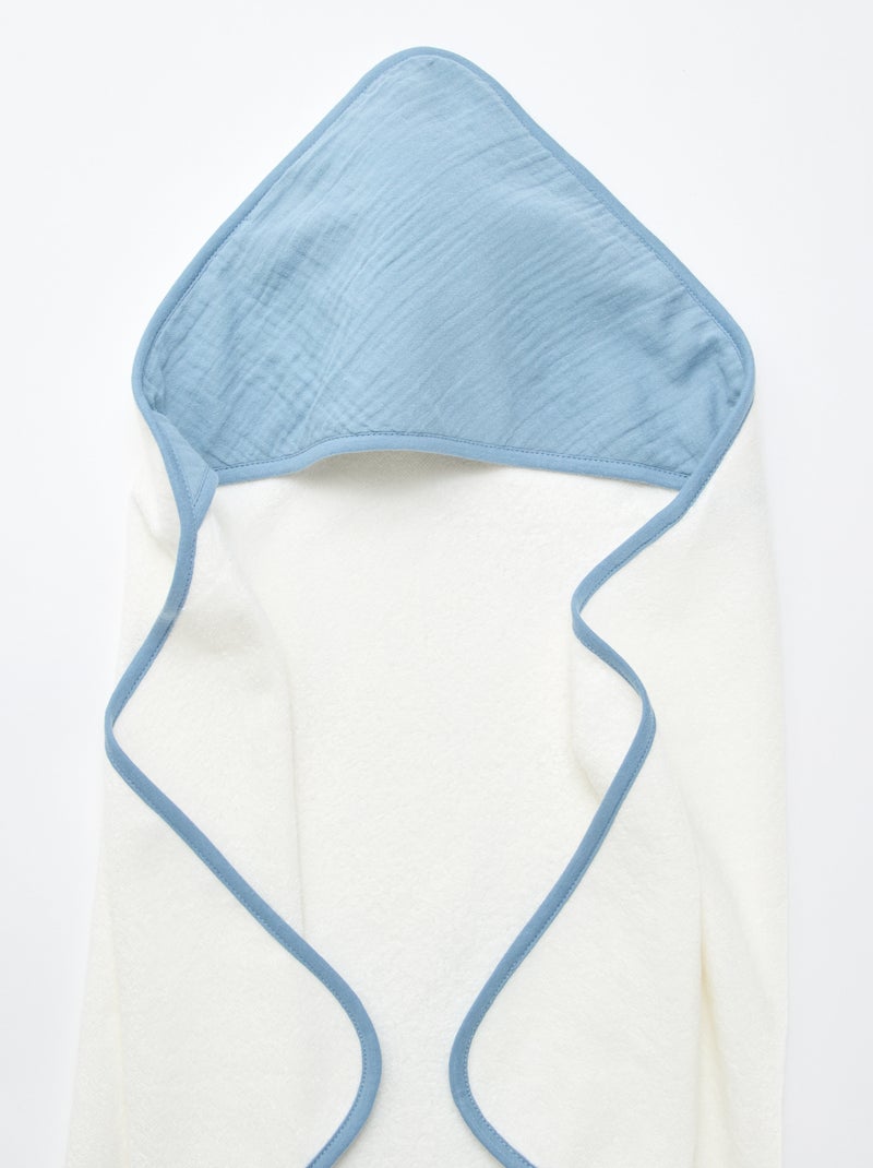 Cape de bain en coton 62 x 104 cm Bleu - Kiabi