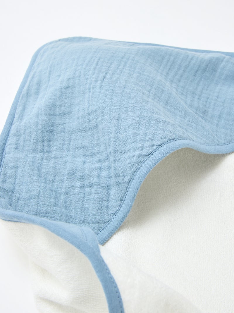 Cape de bain en coton 62 x 104 cm Bleu - Kiabi